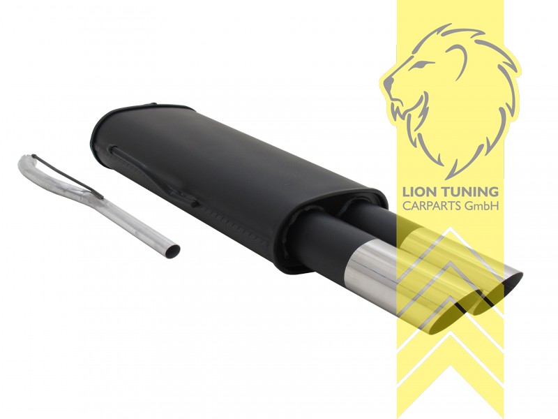 2 x 76mm MS-Design, Endrohr doppel, 76mm, Rund, nicht für Syncro, Metall / Stahl, 1.6 / 1.8 / 2.0 85KW / 1.9 TD / 1.9 TDI 66KW, Eintragungsfrei / mit ABE