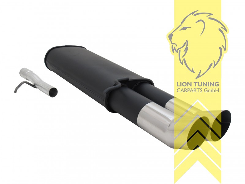 2 x 90mm DTM, Endrohr doppel, 90mm, Rund, Metall / Stahl, 1.6 / 1.8 / 1.8T / 1.9 TDI / 2.0, Eintragungsfrei / mit ABE