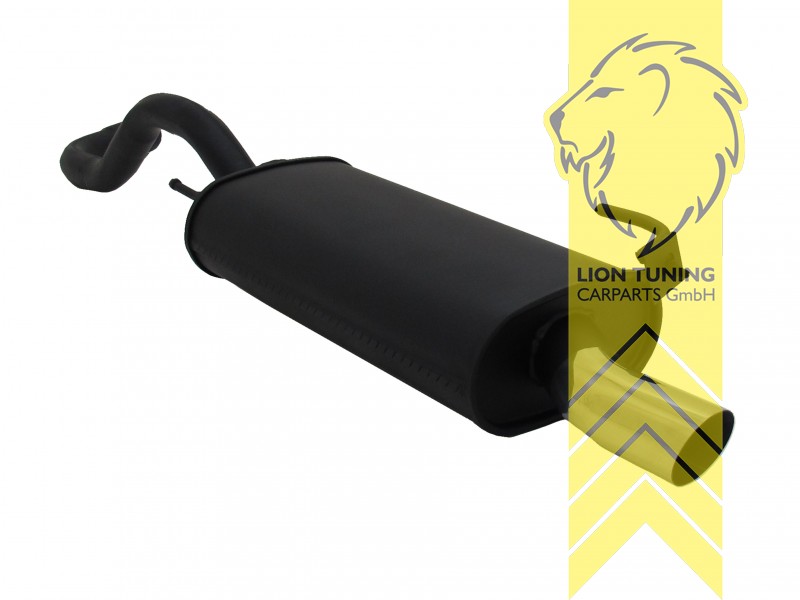 1 x 60mm S-Design, Endrohr single, 60mm, Rund, Metall / Stahl, 1.0 / 1.1 / 1.2 / 1.3 / 1.4 / 1.4 16V / 1.6 / 1.6GTI / 1.7D /1.9D, Eintragungsfrei / mit ABE