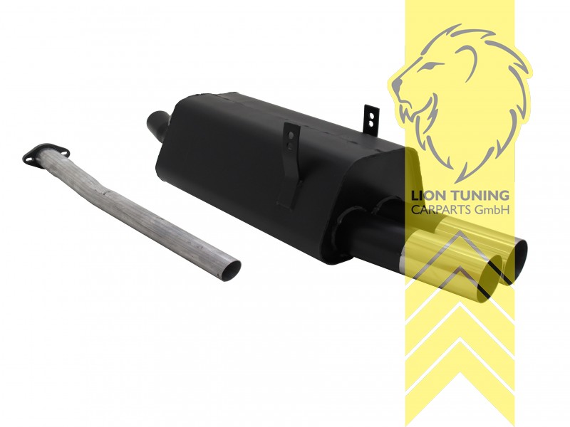 2 x 76mm RL-Design, Endrohr doppel, 76mm, Rund, Metall / Stahl, 320i / 320i 24V / 323i, Eintragungsfrei / mit ABE