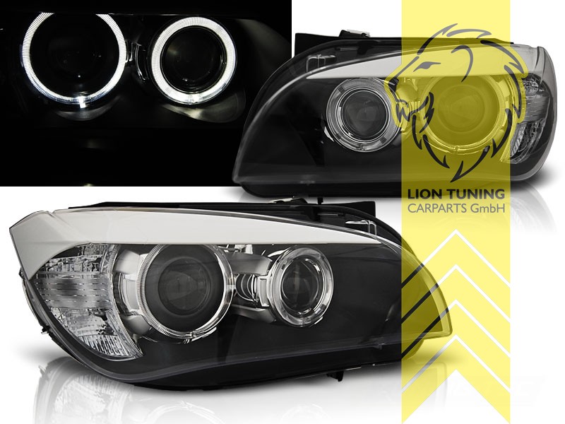 Halogen, schwarz, weiß LED, Blinkerbirnen BAU15S, Abblendlicht und Fernlicht in einer Linse H7 / Tagfahrlicht H7, elektrisch verstellbar - Stellmotor wird vom Original übernommen, Eintragungsfrei / mit E-Prüfzeichen, Eintragungsfrei / mit R87 Zulassung als Tagfahrlicht