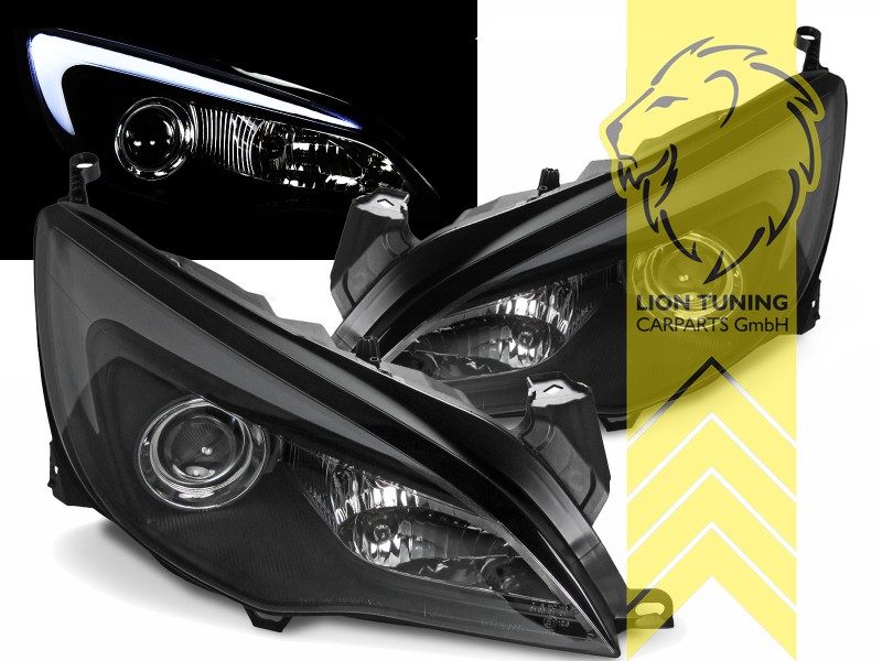 Die Scheinwerfer werden als Version mit Blinker ausgeliefert! Fahrzeuge mit Blinkern in der Stoßstange müssen die beiliegenden Birnen umbauen, Halogen, schwarz, Abblendlicht und Fernlicht in einer Linse H9, elektrisch verstellbar - Stellmotor integriert, Eintragungsfrei / mit E-Prüfzeichen, Eintragungsfrei / mit R87 Zulassung als Tagfahrlicht