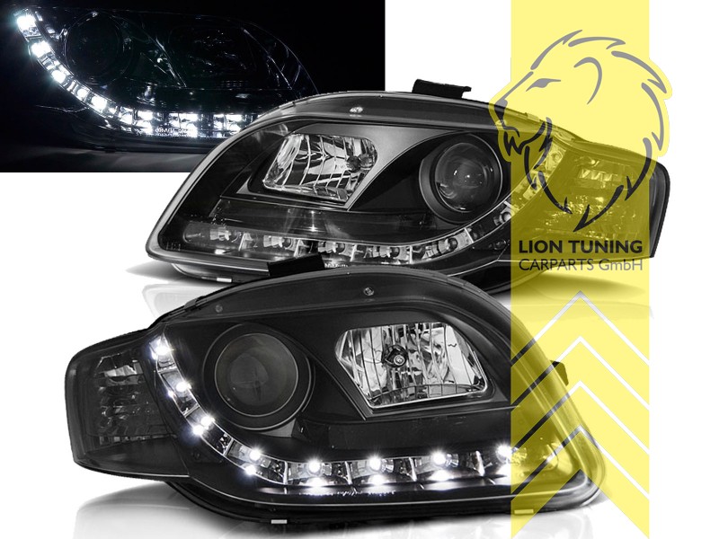 Halogen, schwarz, Abblendlicht H7 / Fernlicht H1, Blinkerbirnen BAU15S, elektrisch verstellbar - Stellmotor integriert, Eintragungsfrei / mit E-Prüfzeichen, Eintragungsfrei / mit R87 Zulassung als Tagfahrlicht