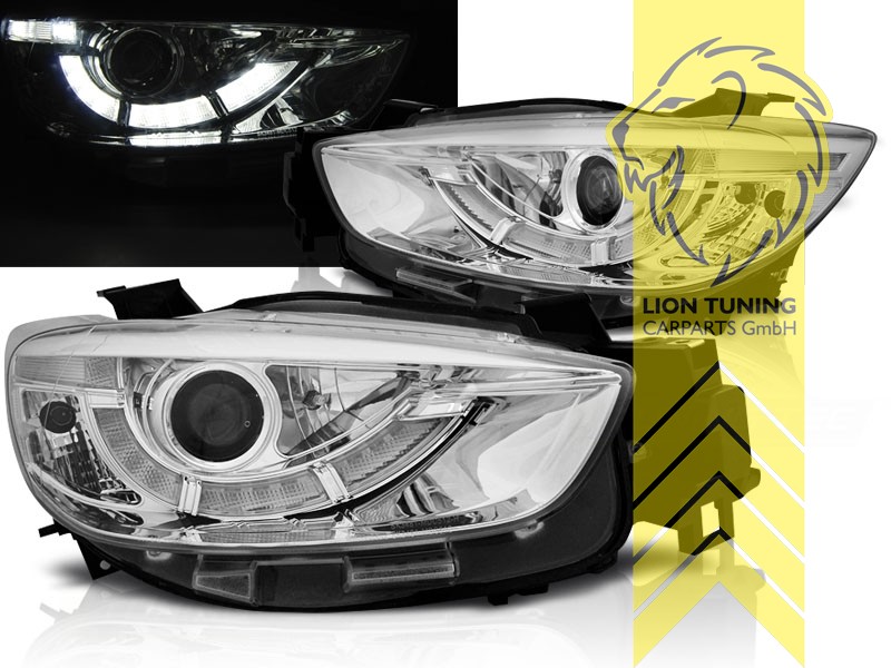 Xenon, HID, chrom, Abblendlicht und Fernlicht in einer Linse D4S, Blinkerbirnen BAU15S, elektrisch verstellbar - Stellmotor wird vom Original übernommen, Eintragungsfrei / mit R87 Zulassung als Tagfahrlicht