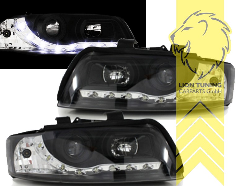 Halogen, schwarz, Abblendlicht H1 / Fernlicht H1, Blinkerbirnen BAU15S, elektrisch verstellbar - Stellmotor wird vom Original übernommen, Eintragungsfrei / mit E-Prüfzeichen