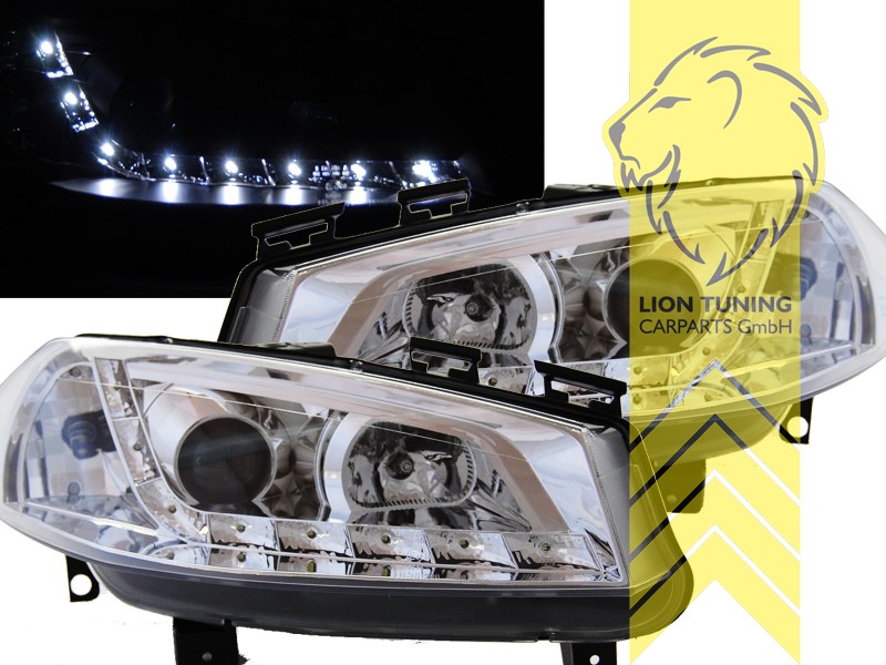 Halogen, chrom, Abblendlicht H1 / Fernlicht H1, Blinkerbirnen BAU15S, elektrisch verstellbar - Stellmotor wird vom Original übernommen, Eintragungsfrei / mit E-Prüfzeichen