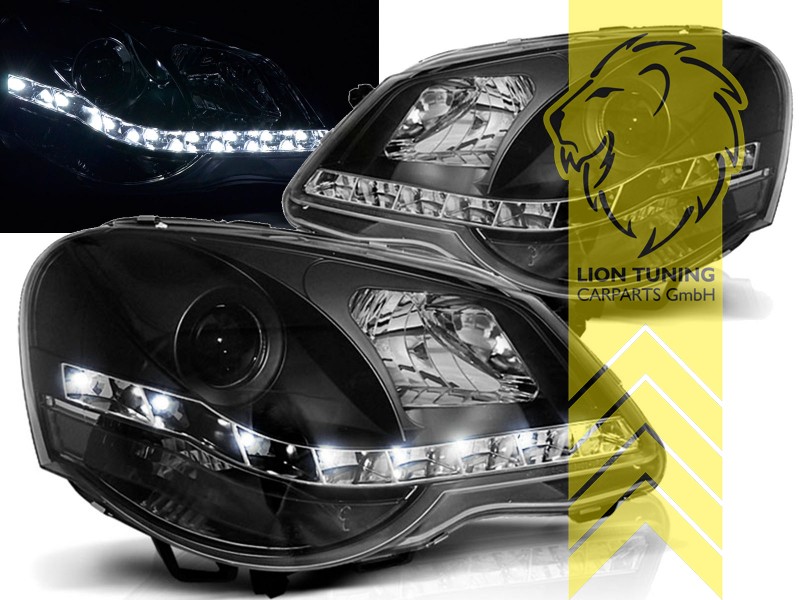 Halogen, schwarz, nur passend für Fahrzeuge mit Original VALEO Scheinwerfern, Abblendlicht H1 / Fernlicht H1, Blinkerbirnen BAU15S, elektrisch verstellbar - Stellmotor wird vom Original übernommen, Eintragungsfrei / mit E-Prüfzeichen