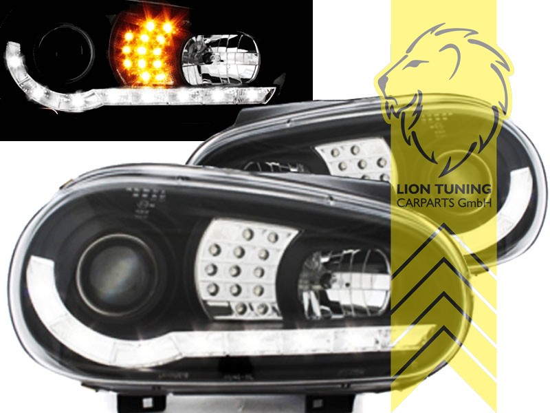 mit LED Blinker, Halogen, schwarz, Abblendlicht H1 / Fernlicht H1, elektrisch verstellbar - Stellmotor wird vom Original übernommen, Eintragungsfrei / mit E-Prüfzeichen