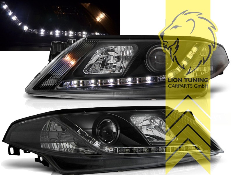 Halogen, schwarz, Abblendlicht H7 / Fernlicht H1, Blinkerbirnen BAU15S, elektrisch verstellbar - Stellmotor wird vom Original übernommen, Eintragungsfrei / mit E-Prüfzeichen