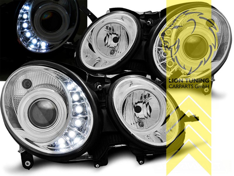 Halogen, chrom, Abblendlicht H1 / Fernlicht H1, Blinkerbirnen BAU15S, elektrisch verstellbar - Stellmotor integriert, Eintragungsfrei / mit E-Prüfzeichen