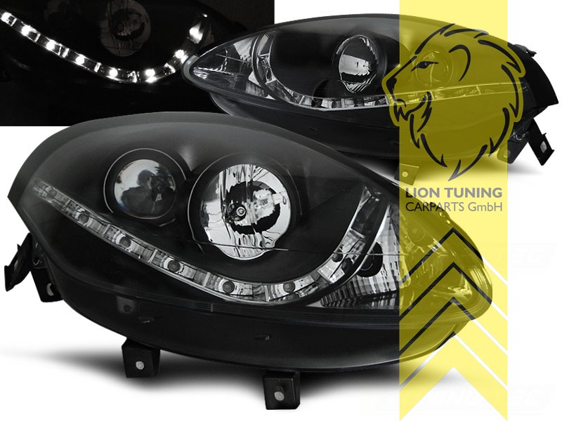 Halogen, schwarz, Abblendlicht H1 / Fernlicht H1, Blinkerbirnen BAU15S, elektrisch verstellbar - Stellmotor integriert, Eintragungsfrei / mit E-Prüfzeichen