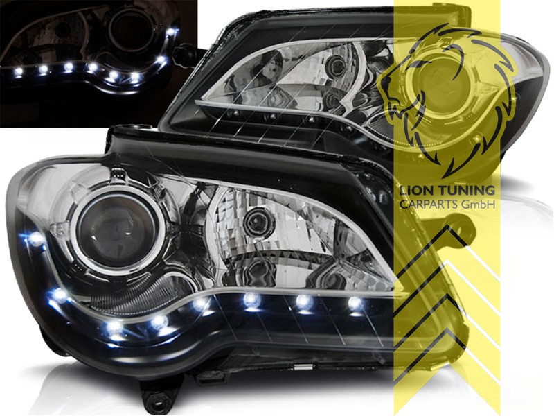 Halogen, schwarz, Abblendlicht und Fernlicht in einer Linse H7, Blinkerbirnen BAU15S, elektrisch verstellbar - Stellmotor integriert, Eintragungsfrei / mit E-Prüfzeichen