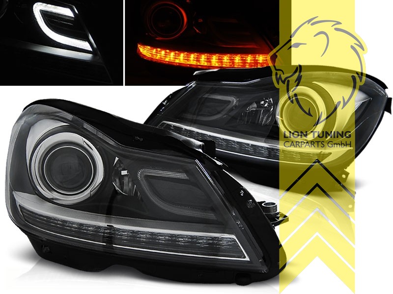 Liontuning Tuningartikel Fur Ihr Auto Lion Tuning Carparts Gmbh Tfl Optik Scheinwerfer Mercedes Benz W204 S204 C Klasse Led Tagfahrlicht Schwarz