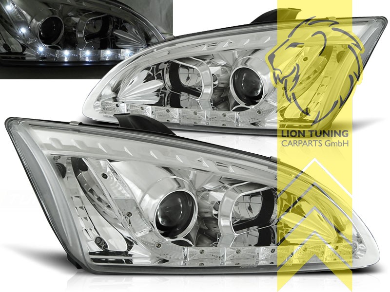 Halogen, chrom, Abblendlicht H1 / Fernlicht H1, elektrisch verstellbar - Stellmotor wird vom Original übernommen, Eintragungsfrei / mit E-Prüfzeichen