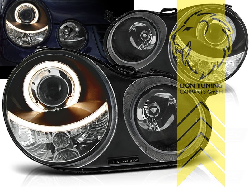 Halogen, schwarz, gelb Halogen, Abblendlicht H7 / Fernlicht H7, Blinkerbirnen BAU15S, elektrisch verstellbar - Stellmotor integriert, Eintragungsfrei / mit E-Prüfzeichen