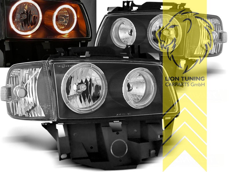 Halogen, schwarz, gelb Halogen, nicht für Transporter, Abblendlicht H7 / Fernlicht H7, Blinkerbirnen BAU15S, elektrisch verstellbar - Stellmotor wird vom Original übernommen, Eintragungsfrei / mit E-Prüfzeichen