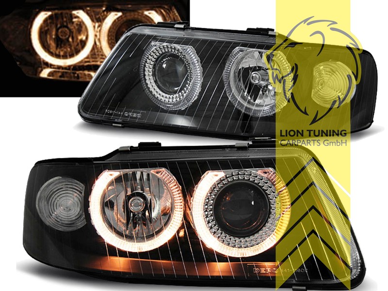 Halogen, schwarz, gelb Halogen, Blinkerbirnen BAU15S, Abblendlicht H7 / Fernlicht H7, elektrisch verstellbar - Stellmotor wird vom Original übernommen, Eintragungsfrei / mit E-Prüfzeichen