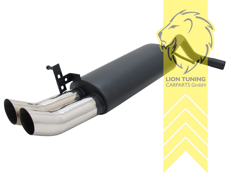 2 x 76 mm DTM Optik, Endrohr doppel, 76mm, Rund, Edelstahl, 1.2 / 1.4 / 1.4 TDI, Eintragungsfrei / mit ABE