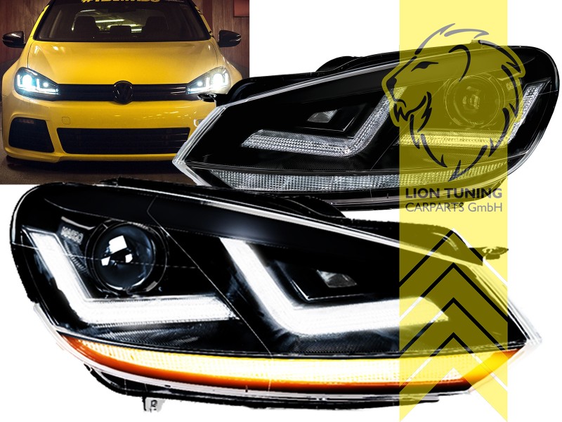 dynamischer LED Blinker, Xenon, HID, schwarz, Abblendlicht und Fernlicht in einer Linse D8S, Eintragungsfrei / mit E-Prüfzeichen, Eintragungsfrei / mit R87 Zulassung als Tagfahrlicht