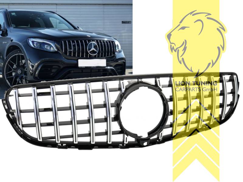 Original Mercedes Emblem wird übernommen, chrom, schwarz matt, für Fahrzeuge ohne Kamera-System, ABS Kunststoff, Eintragungsfrei / als Ersatzteil verwendbar