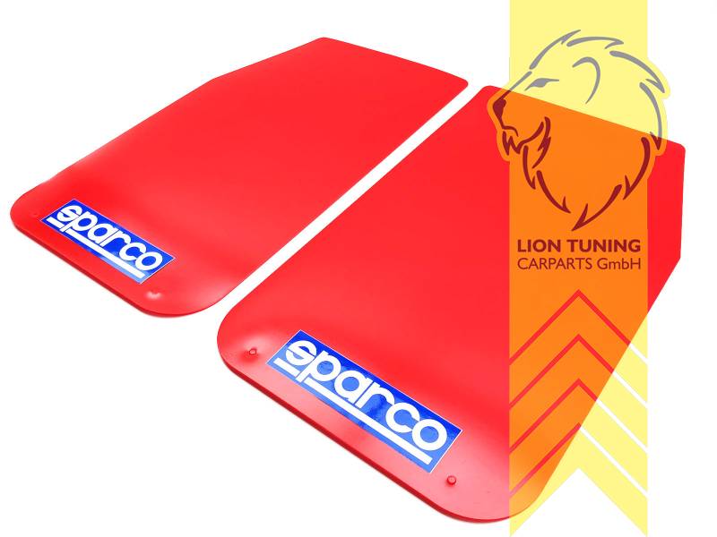 Liontuning - Tuningartikel für Ihr Auto  Lion Tuning Carparts GmbH 2x  Sparco Universal Schmutzfänger Spritzschutz Mud Flaps Splash Guards Rot