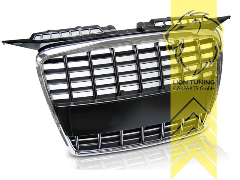 Logohalter liegt bei, chrom, schwarz matt, Nicht passend für S-Line / S3, ABS Kunststoff, Eintragungsfrei / als Ersatzteil verwendbar