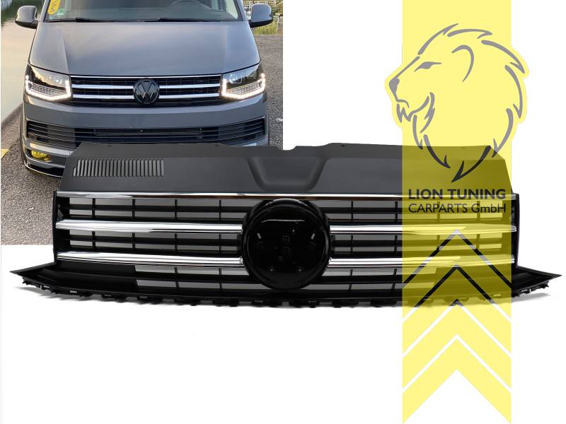 mit Emblemaufnahme, chrom, schwarz, ABS Kunststoff, Eintragungsfrei / als Ersatzteil verwendbar