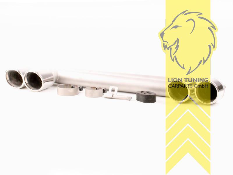 Endrohr duplex, chrom, Rund, nur passend für Modelle mit einem Endohr links, nicht für Diesel, nicht für Modelle mit Anhängerkupplung, Edelstahl