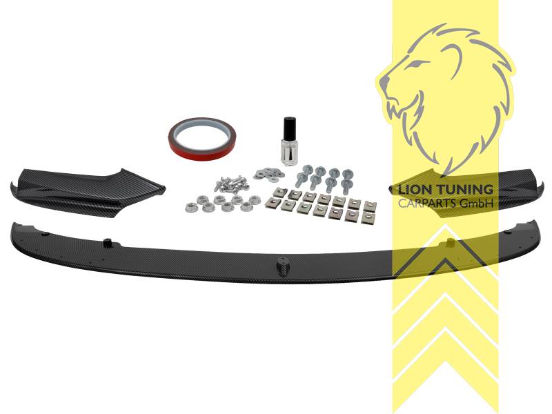 carbon Optik, auch passend für die original M-Paket Stoßstange, Ersatzteile von äquivalenter Qualität für die Besitzer des Fahrzeugs (entspr. EU-Verordnung 46/2010), Montageanleitung auf Anfrage erhältlich, passend für unsere Artikelnummer: 7084 10455 10695 11774 11927, PP Kunststoff