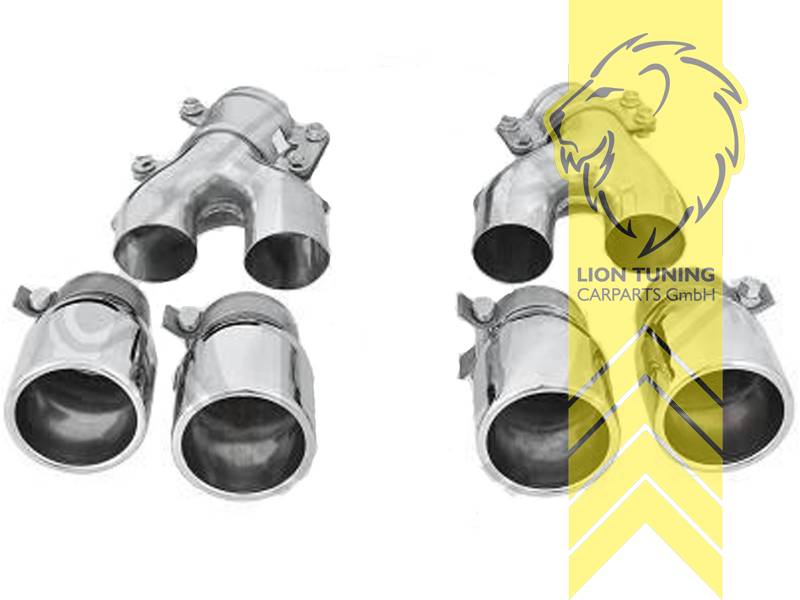 106,5cm, Endrohr duplex, 90mm, chrom, Rund, Eingangsdurchmesser 60mm, Edelstahl, Eintragungsfrei / als Ersatzteil verwendbar