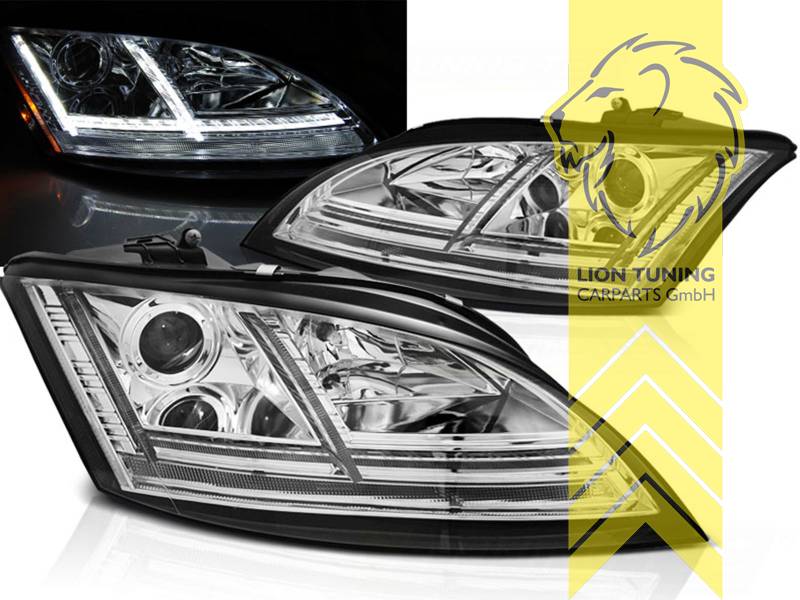 Liontuning - Tuningartikel für Ihr Auto  Lion Tuning Carparts GmbH  Scheinwerfer echtes LED Tagfahrlicht für Audi TT 8J Coupe Cabrio chrom Xenon