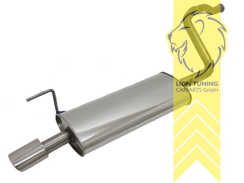 Serie / wie Original, Endrohr single, Rund, Edelstahl, 1.6 52KW / 1.6E 74KW / 2.0 66KW / 2.0E 85KW, Eintragungsfrei / mit E-Prüfzeichen