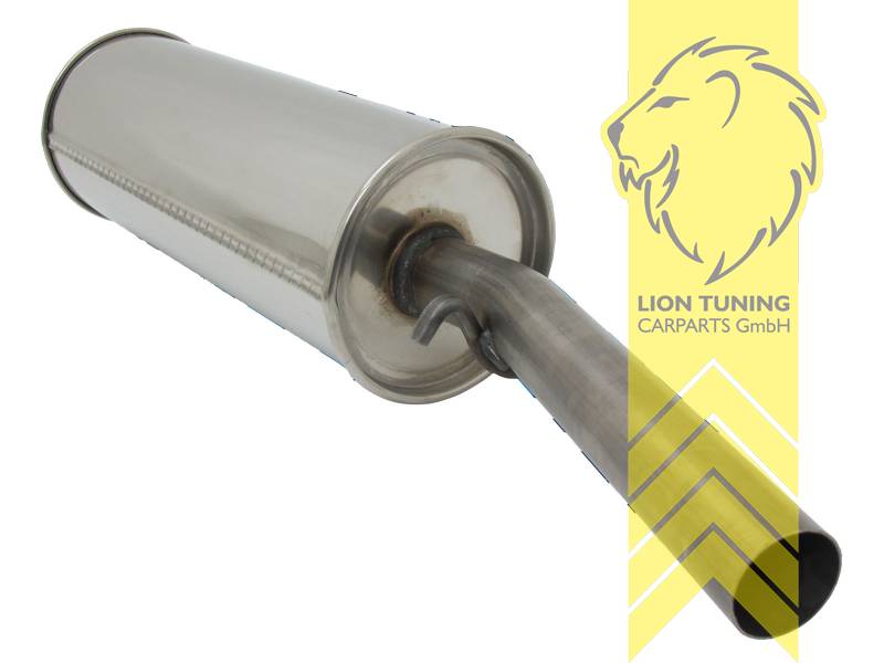 Serie / wie Original, Endrohr single, Rund, Edelstahl, 1.6 GTI 81KW, Eintragungsfrei / mit E-Prüfzeichen