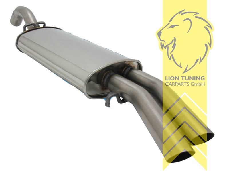 Serie / wie Original, Endrohr doppel, Rund, Edelstahl, 1.8 GTI 79KW / 1.8 GTI Cat 79KW / 1.8 GTI 82KW, Eintragungsfrei / mit E-Prüfzeichen