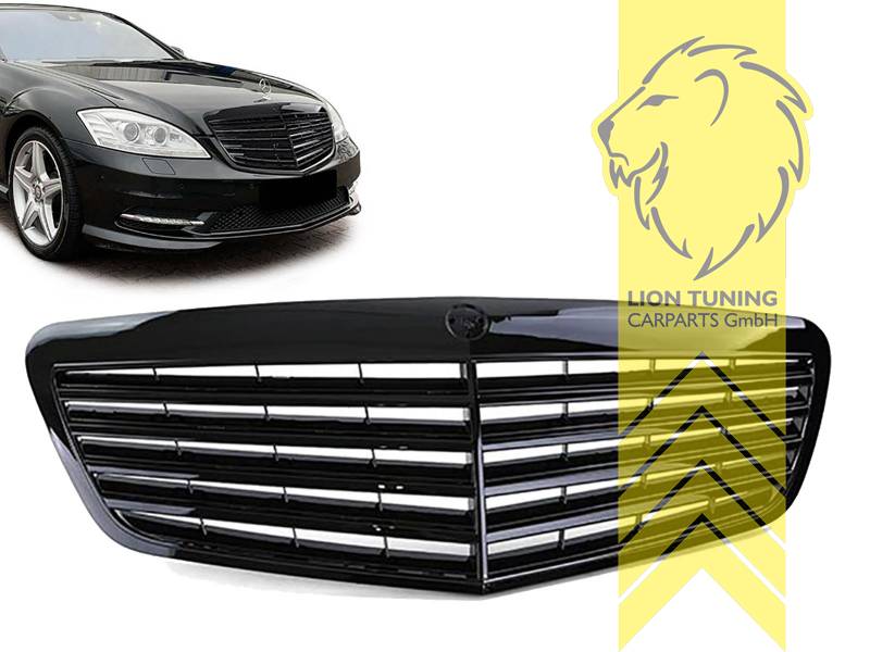 Original Mercedes Emblem wird übernommen, schwarz glänzend, nicht geeignet für Fahrzeuge mit Distronic, ABS Kunststoff, Eintragungsfrei / als Ersatzteil verwendbar