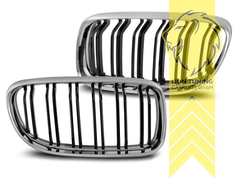 Doppelsteg, schwarz, chrom, ABS Kunststoff, Eintragungsfrei / als Ersatzteil verwendbar