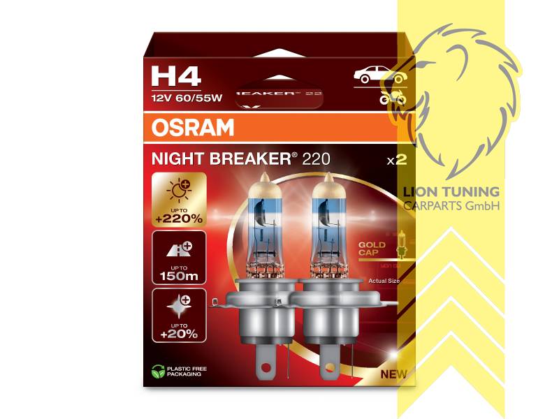 Halogen, 3900K, H4, 60W, Scheinwerfer, 12 V, Eintragungsfrei / mit E-Prüfzeichen