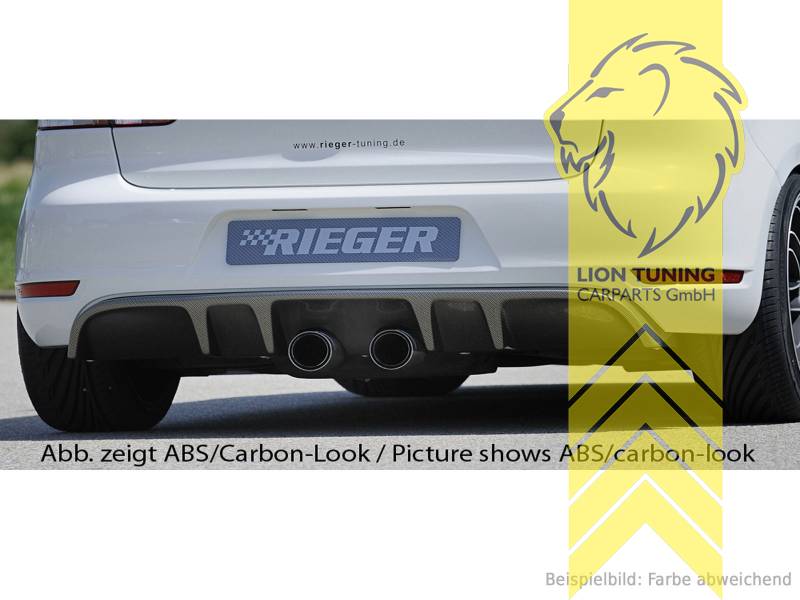 mittig in R20 Optik, schwarz matt, nur passend für GTi / GTD Stoßstange, ABS Kunststoff, schwarz - lackierfähig, Eintragungsfrei / mit ABE