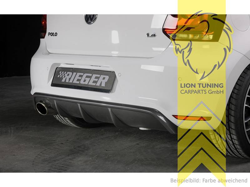 links Doppelrohr, carbon Optik, nur passend für GTi Stoßstange, ABS Kunststoff, schwarz - lackierfähig, Eintragungsfrei / mit ABE