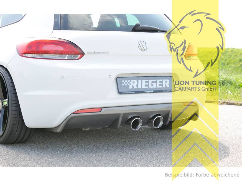 mittig 2x100mm, carbon Optik, für Fahrzeuge mit R-Line Stoßstange, ABS Kunststoff, Eintragungsfrei / mit ABE