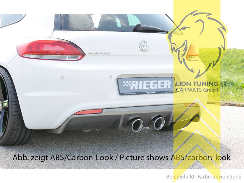 mittig 2x100mm, schwarz glänzend, für Fahrzeuge mit R-Line Stoßstange, ABS Kunststoff, Eintragungsfrei / mit ABE