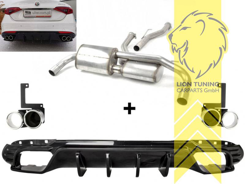 links und rechts, 4 x 80mm, Rund, inklusive Diffusor, Edelstahl, Eintragungsfrei / mit ABE