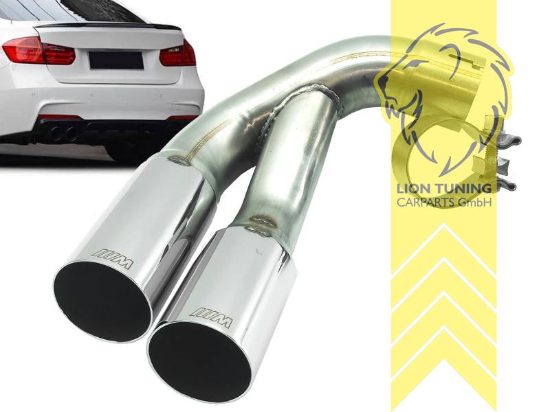 glänzend, 2x 70mm scharf versetzt, 70mm, Endrohr von innen schwarz gepulvert, Nur passend für F-Modell 418d N47N, 420d N47N, 420dX N47N, Nur passend für F-Modell 316d N47N, 318d, 318dX, 320d, 320d ed, 320dX, Edelstahl, Eintragungsfrei / als Ersatzteil verwendbar