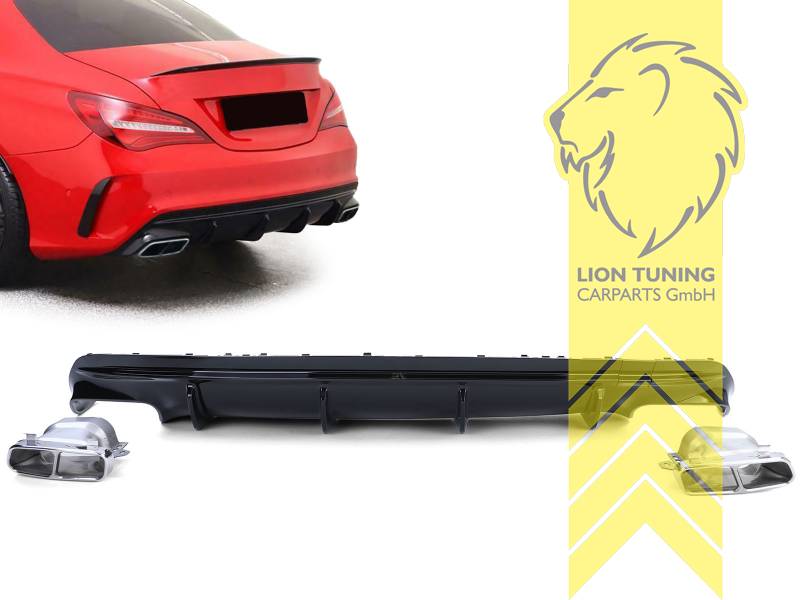 links und rechts, schwarz glänzend, nur passend für AMG LINE!, nur passend für AMG Line Stoßstange, PP Kunststoff, Eintragungsfrei / als Ersatzteil verwendbar