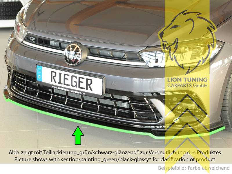 Liontuning - Tuningartikel für Ihr Auto  Lion Tuning Carparts GmbH Rieger  Frontspoiler Spoilerlippe Spoiler für VW Polo AW GTI R Line