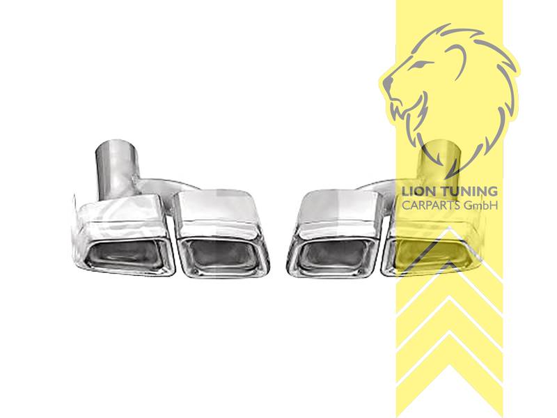 Endrohr duplex, chrom, Rechteckig, Edelstahl