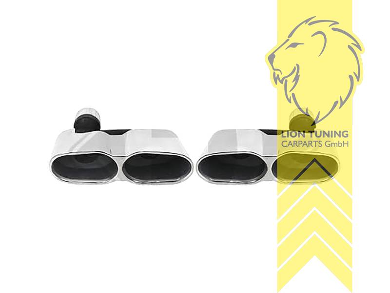 52mm, Endrohr duplex, chrom, Oval, 260mm, Edelstahl