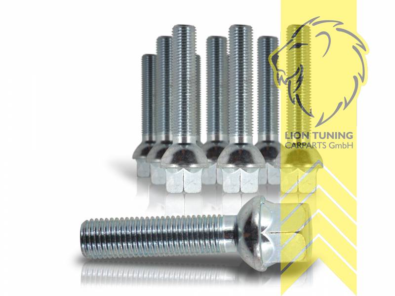 silber, 10.9, M12x1,5, Kugelbund, Metall / Stahl, 30 mm