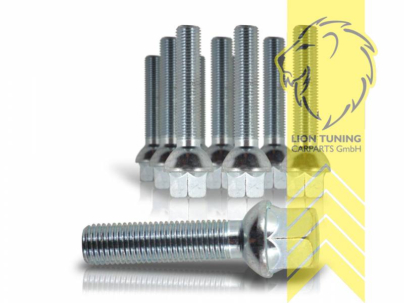 silber, 10.9, M14x1,5, Kugelbund, Metall / Stahl, 41 mm