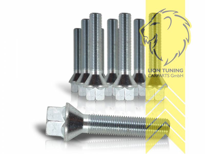 silber, 10.9, M12x1,5, Kegelbund, Metall / Stahl, 27 mm